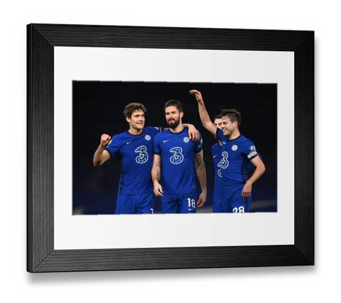 Framed Print : Chelsea's Olivier Giroud and Marcos Alonso Celebrate First Goal in Empty Stamford Bridge: Chelsea 1-0 Newcastle United (February 15, 2021) Framed Print : Chelsea's Olivier Giroud and Marcos Alonso Celebrate First Goal in Empty Stamford Bridge: Chelsea 1-0 Newcastle United (February 15, 2021)