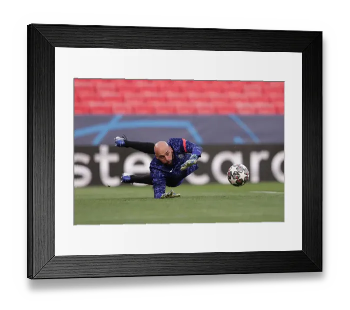 Framed Print : FC Porto vs. Chelsea FC - Willy Caballero in Quiet UEFA Champions League Quarterfinal at Empty Estadio Ramon Sanchez Pizjuan Framed Print : FC Porto vs. Chelsea FC - Willy Caballero in Quiet UEFA Champions League Quarterfinal at Empty Estadio Ramon Sanchez Pizjuan