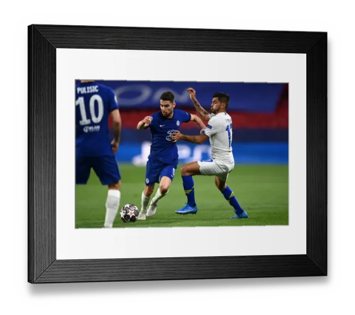 Framed Print : Chelsea FC vs Porto: Jorginho in UEFA Champions League Quarterfinal - Seville, Spain (Empty Stadium) Framed Print : Chelsea FC vs Porto: Jorginho in UEFA Champions League Quarterfinal - Seville, Spain (Empty Stadium)