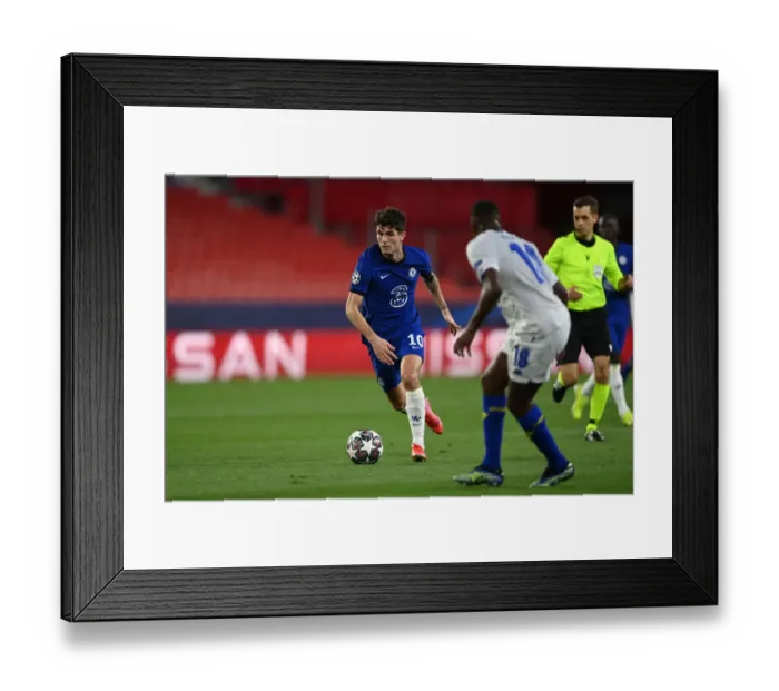 Framed Print : Chelsea vs Porto, UEFA Champions League Quarterfinal: Christian Pulisic at Empty Estadio Ramon Sanchez Pizjuan Framed Print : Chelsea vs Porto, UEFA Champions League Quarterfinal: Christian Pulisic at Empty Estadio Ramon Sanchez Pizjuan