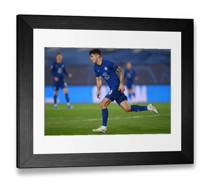 Framed Print : Champions League Semi-Final: Christian Pulisic Scores for Chelsea Against Real Madrid in Madrid (April 2021) Framed Print : Champions League Semi-Final: Christian Pulisic Scores for Chelsea Against Real Madrid in Madrid (April 2021)