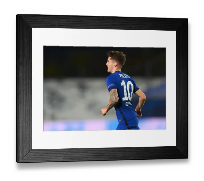 Framed Print : Christian Pulisic Scores First Goal for Chelsea in Champions League Semi-Final Against Real Madrid (April 2021), Madrid, Spain Framed Print : Christian Pulisic Scores First Goal for Chelsea in Champions League Semi-Final Against Real Madrid (April 2021), Madrid, Spain