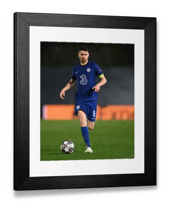 Framed Print : Jorginho at Empty Estadio Alfredo Di Stefano: Chelsea's Semi-Final Battle against Real Madrid in COVID-19 Era Framed Print : Jorginho at Empty Estadio Alfredo Di Stefano: Chelsea's Semi-Final Battle against Real Madrid in COVID-19 Era