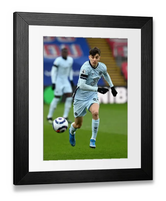 Framed Print : Chelsea's Kai Havertz at Crystal Palace: Premier League Match in Empty Selhurst Park, London, April 2021 Framed Print : Chelsea's Kai Havertz at Crystal Palace: Premier League Match in Empty Selhurst Park, London, April 2021