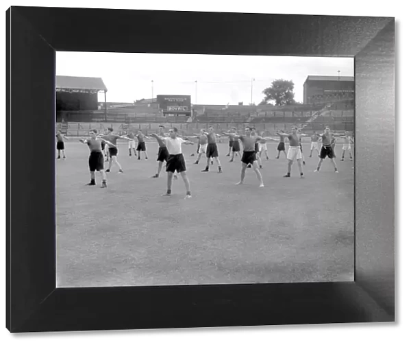 Chelsea Football Club: Players Warming Up for Training at Stamford Bridge, Division One Soccer League