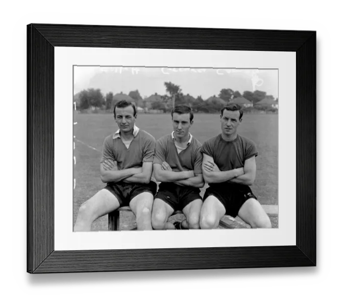 Framed Print : Training Session at Chelsea: Jimmy Greaves, John Sillett, and John Compton