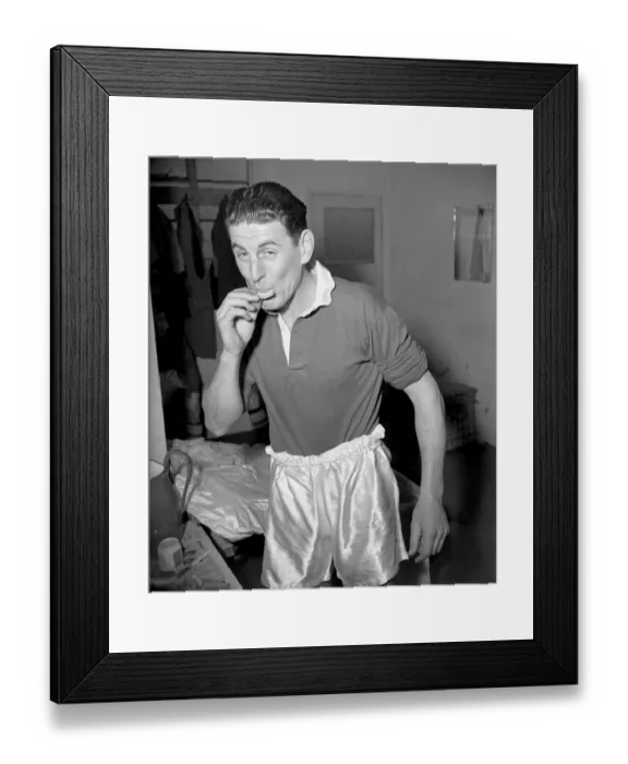Framed Print : Stan Willemse of Chelsea Sucks on a Lemon at Half Time during Hayes vs Chelsea Soccer Match