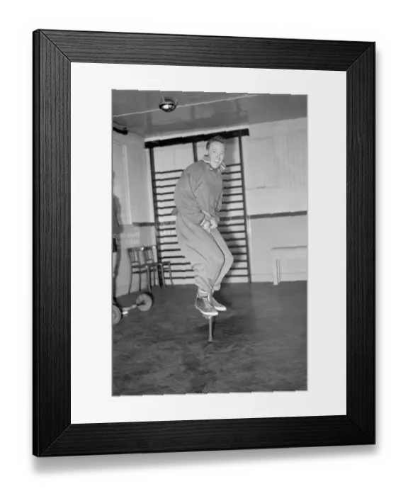 Framed Print : Chelsea Football Club: Frank Lampard's Unconventional Training - Pogo Stick Session at Stamford Bridge Framed Print : Chelsea Football Club: Frank Lampard's Unconventional Training - Pogo Stick Session at Stamford Bridge