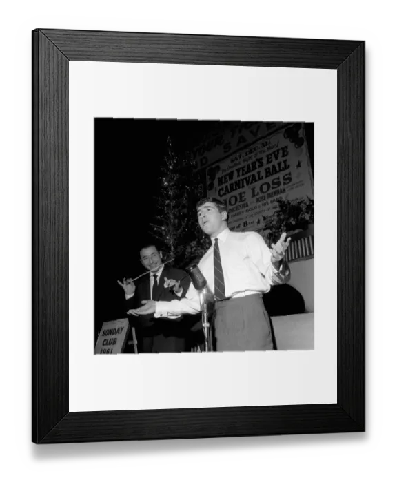 Framed Print : Soccer. Bandleader Joe Loss (l) looks on in amusement as Chelseas Terry