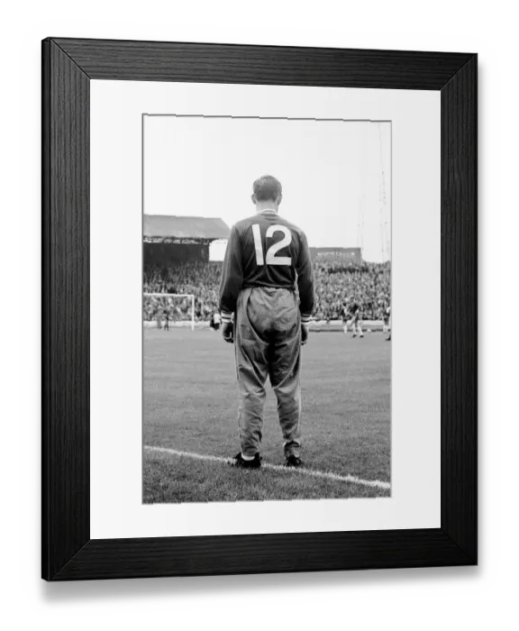 Framed Print : Chelsea vs. Burnley: First Day of Substitutes in Football League Division One - Chelsea Sub Bert Murray Observes Teammates Warming Up