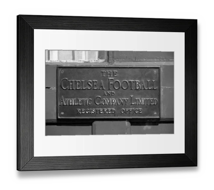 : Chelsea Football Club: A Glimpse into the Past - The Old Brass Nameplate at Stamford Bridge, London, 1977 : Chelsea Football Club: A Glimpse into the Past - The Old Brass Nameplate at Stamford Bridge, London, 1977