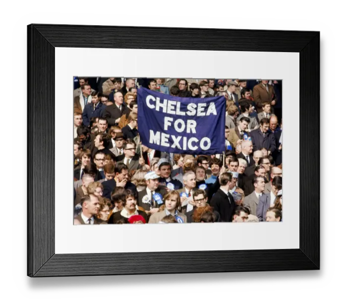 Framed Print : Chelsea vs Leeds United: The FA Cup Final - A Battle of Blues and Whites: Chelsea Fans Humorous Banner