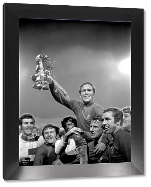Chelsea FA Cup Victory: Ron Harris Lifts the Trophy Surrounded by Jubilant Teammates (Chelsea v Leeds United)