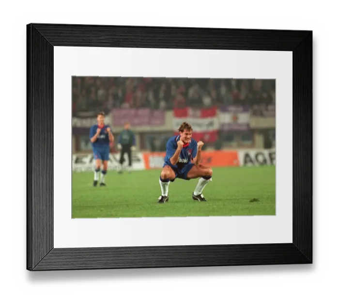 Framed Print : Glenn Hoddle's Chelsea Celebrate Second Leg Victory over Austria Vienna in European Cup Winners Cup (Second Round) Framed Print : Glenn Hoddle's Chelsea Celebrate Second Leg Victory over Austria Vienna in European Cup Winners Cup (Second Round)