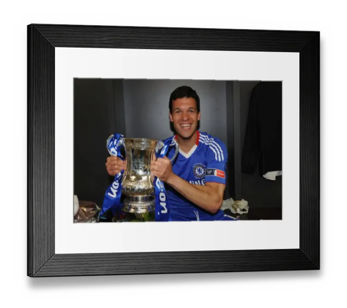  : Michael Ballack with the FA Cup: Chelsea's Victory in the 2010 Final vs Portsmouth