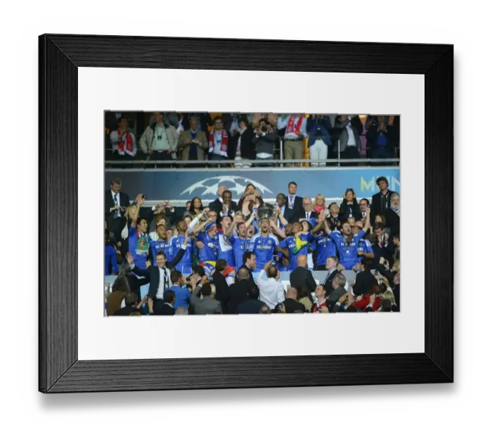Framed Print : FC Bayern Munich Celebrate UEFA Champions League Victory over Chelsea, 2012