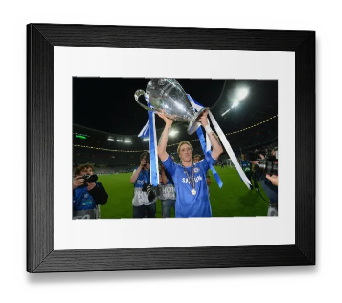 Framed Print : Champions League Triumph: Torres's Goal Lifts Chelsea to Victory over Bayern Munich, 2012