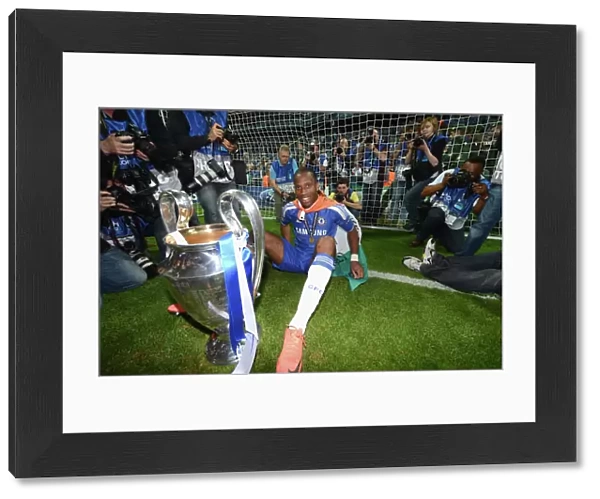 Didier Drogba Celebrates UEFA Champions League Victory with Chelsea against FC Bayern Munich, Munich 2012
