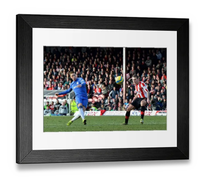 Framed Print : Fernando Torres Scores Chelsea's Second Goal Against Brentford in FA Cup Fourth Round Framed Print : Fernando Torres Scores Chelsea's Second Goal Against Brentford in FA Cup Fourth Round