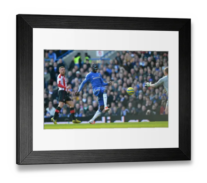 Framed Print : Determined Demba Ba: Chelsea Star's Brave Attempt Against Brentford Goalkeeper in FA Cup Fourth Round Replay Framed Print : Determined Demba Ba: Chelsea Star's Brave Attempt Against Brentford Goalkeeper in FA Cup Fourth Round Replay