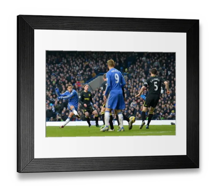 Framed Print : Eden Hazard Scores Chelsea's Second Goal Against Wigan Athletic (February 9, 2013, Stamford Bridge)