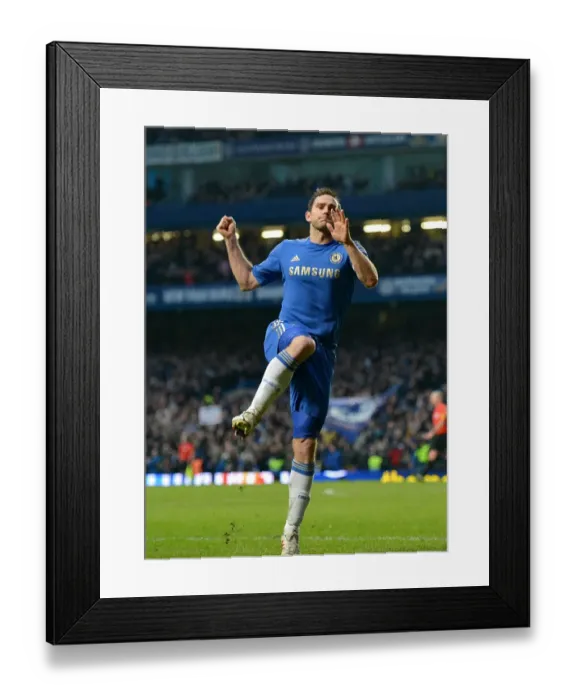 Framed Print : Frank Lampard's Triple: Chelsea Star's Third Goal Against Wigan Athletic (February 9, 2013)