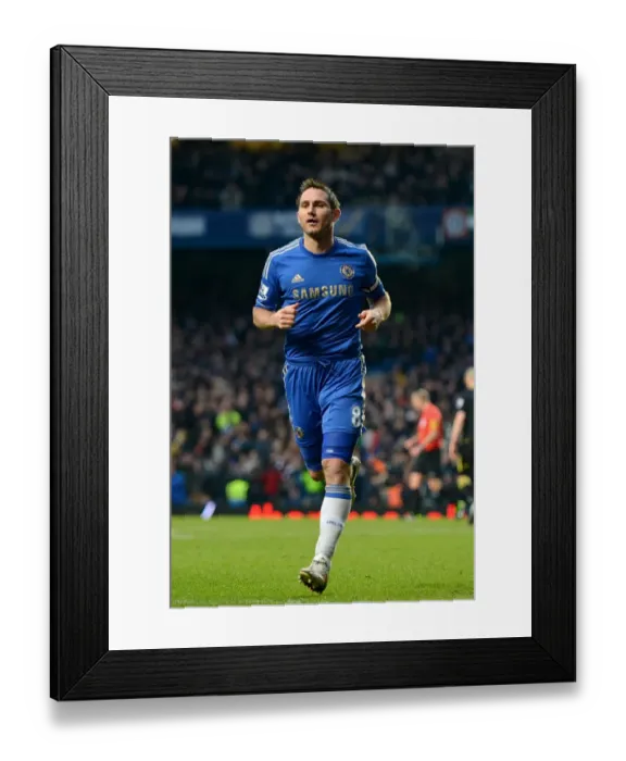 Framed Print : Frank Lampard's Triple: Chelsea Star Celebrates Third Goal Against Wigan (February 9, 2013) Framed Print : Frank Lampard's Triple: Chelsea Star Celebrates Third Goal Against Wigan (February 9, 2013)