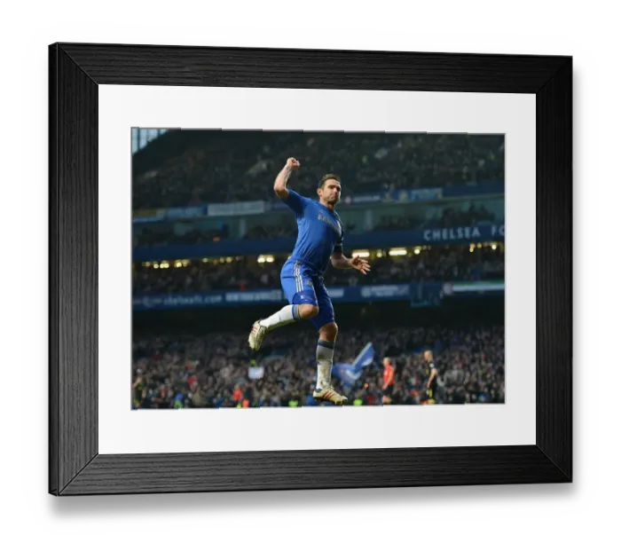 Framed Print : Frank Lampard's Triumph: The Euphoric Moment of Scoring Chelsea's Third Goal against Wigan (9th February 2013)