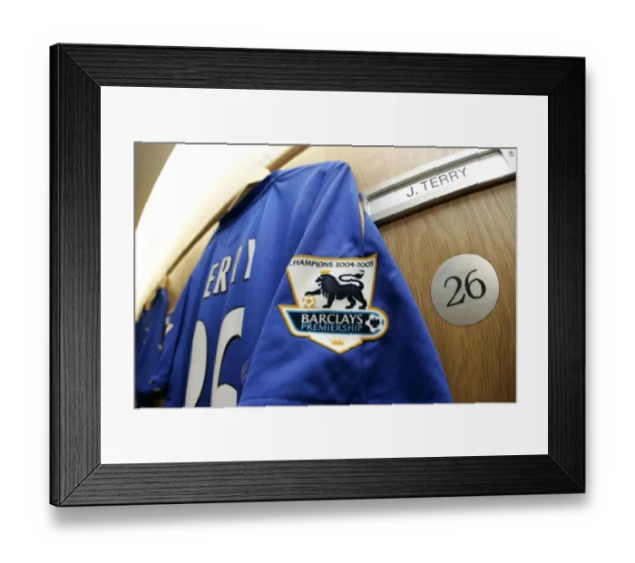 Framed Print : Chelsea FC: A Peek into Stamford Bridge - John Terry's Legacy: Shirt and Locker Amidst Passionate Fans Framed Print : Chelsea FC: A Peek into Stamford Bridge - John Terry's Legacy: Shirt and Locker Amidst Passionate Fans