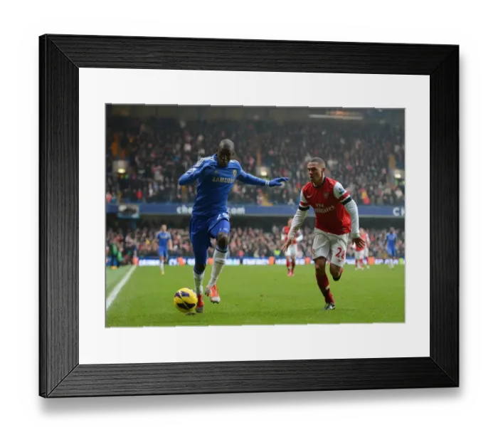 Framed Print : Clash at Stamford Bridge: Ba vs. Gibbs in Intense Battle for the Ball (Chelsea vs. Arsenal, Barclays Premier League, 2013) Framed Print : Clash at Stamford Bridge: Ba vs. Gibbs in Intense Battle for the Ball (Chelsea vs. Arsenal, Barclays Premier League, 2013)