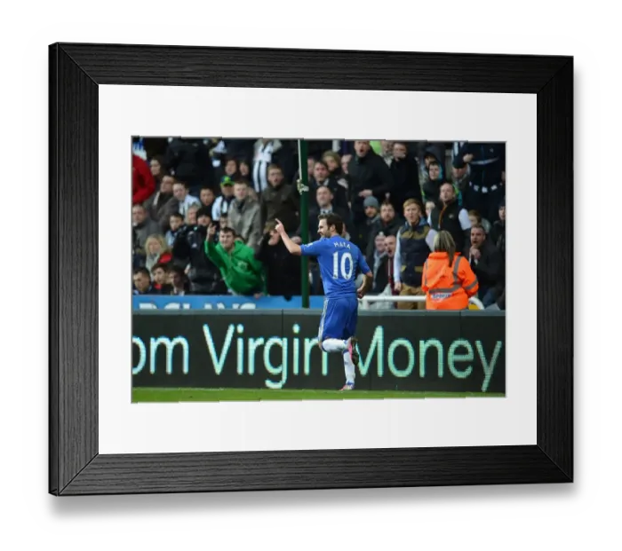 Framed Print : Juan Mata's Euphoric Moment: Scoring Chelsea's Second Goal Against Newcastle United (February 2, 2013) Framed Print : Juan Mata's Euphoric Moment: Scoring Chelsea's Second Goal Against Newcastle United (February 2, 2013)