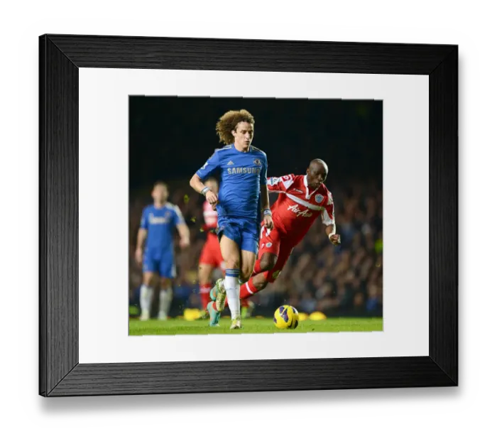 Framed Print : Battle for the Ball: David Luiz vs. Stephane Mbia - Chelsea vs. Queens Park Rangers, Premier League (January 2, 2013) Framed Print : Battle for the Ball: David Luiz vs. Stephane Mbia - Chelsea vs. Queens Park Rangers, Premier League (January 2, 2013)