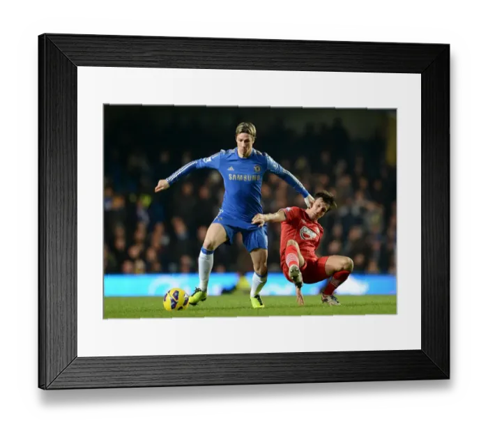 Framed Print : Battle for the Ball: Torres vs. Cork - Chelsea vs. Southampton, Premier League (January 16, 2013) Framed Print : Battle for the Ball: Torres vs. Cork - Chelsea vs. Southampton, Premier League (January 16, 2013)