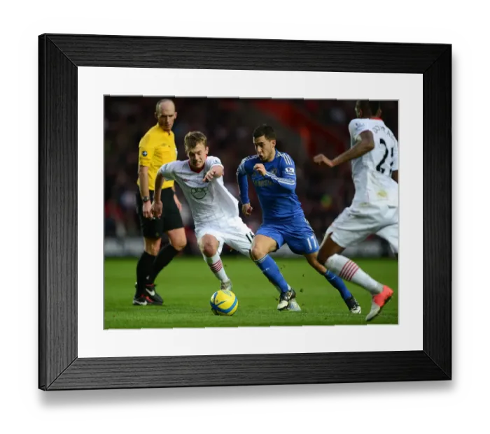 Framed Print : Battle for the Ball: Ward-Prowse vs. Hazard - Southampton vs. Chelsea FA Cup Clash (January 2013)