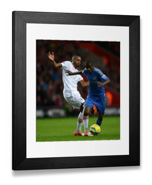 Framed Print : Battleground FA Cup: Ramires vs. Do Prado - A Ferocious Battle for the Ball (5th January 2013) - Southampton vs. Chelsea