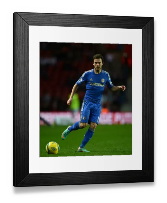 Framed Print : Juan Mata in Action: FA Cup Third Round Showdown - Southampton vs. Chelsea (5th January 2013)