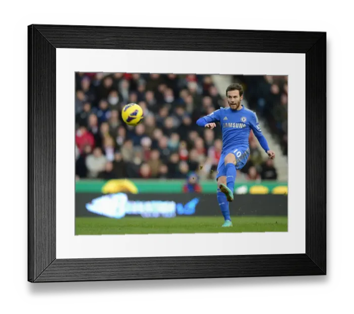 Framed Print : Juan Mata in Action: Chelsea's Victory over Stoke City, Barclays Premier League, January 12, 2013