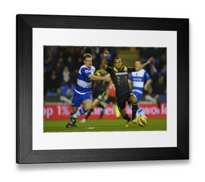 Framed Print : Clash at Madejski: Pearce vs. Bertrand - Premier League Showdown between Reading's Alex Pearce and Chelsea's Ryan Bertrand (January 30, 2013)