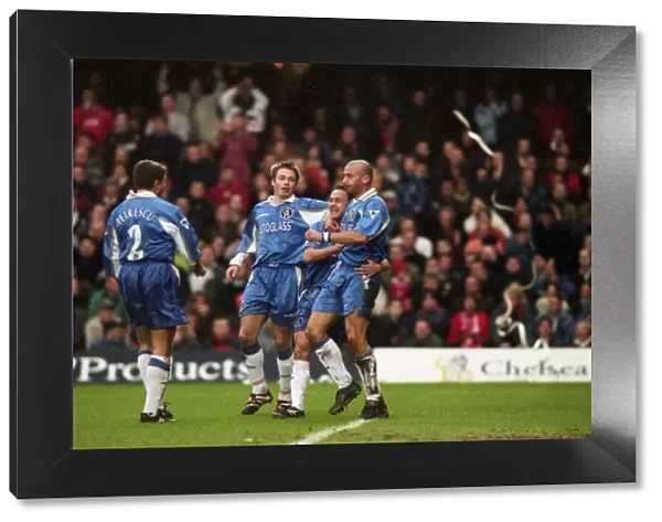 Gianluca Vialli's Euphoric Moment: Scoring the Goal that Secured Chelsea's Victory Against Barnsley (January 31, 1998)