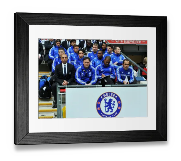 Framed Print : Chelsea's FA Cup Victory: Roberto Di Matteo and Backroom Staff Celebrate at Wembley Framed Print : Chelsea's FA Cup Victory: Roberto Di Matteo and Backroom Staff Celebrate at Wembley