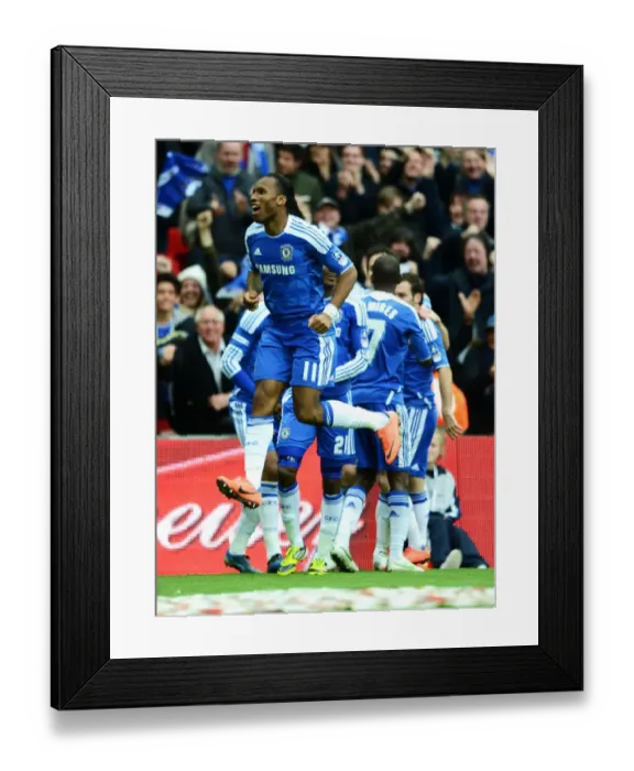 Framed Print : Didier Drogba's FA Cup-Winning Goal: Chelsea's Triumph over Liverpool (2012)