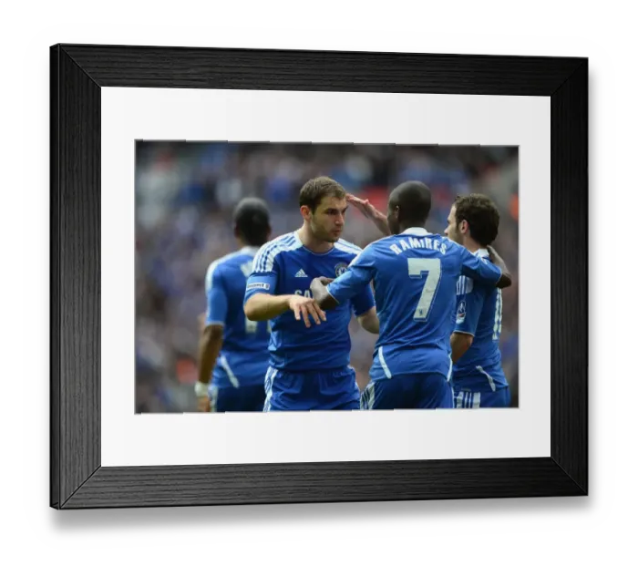 Framed Print : Chelsea's Unforgettable FA Cup Final Victory: Ramires and Ivanovic Celebrate Goal Against Liverpool (2012) Framed Print : Chelsea's Unforgettable FA Cup Final Victory: Ramires and Ivanovic Celebrate Goal Against Liverpool (2012)