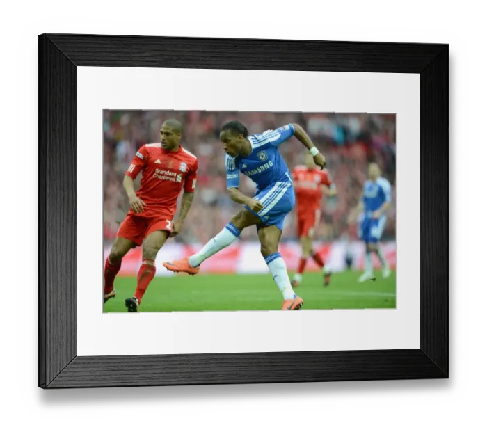Framed Print : Didier Drogba Scores the Decisive Goal: Chelsea's FA Cup Victory over Liverpool (2012) Framed Print : Didier Drogba Scores the Decisive Goal: Chelsea's FA Cup Victory over Liverpool (2012)