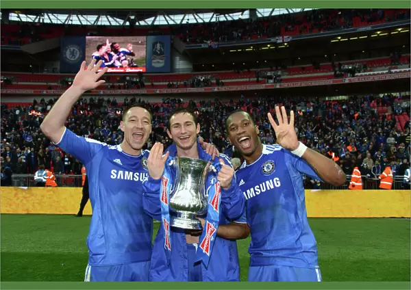 Chelsea's Legendary Trio: Terry, Lampard, Drogba Unite at the FA Cup Final vs. Liverpool (2012)