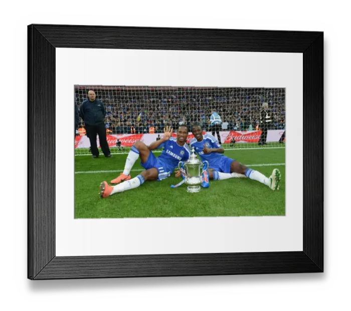 Framed Print : Chelsea's Glory: FA Cup Final Triumph over Liverpool - Drogba and Ramires Celebrate
