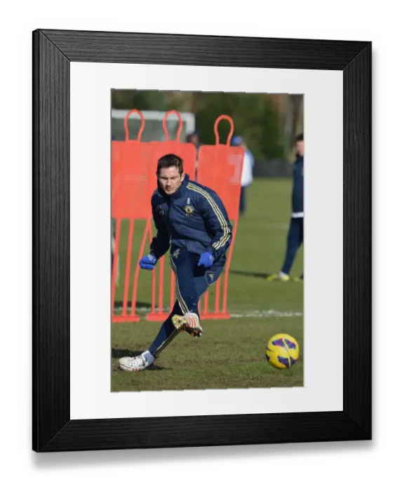 Framed Print : Frank Lampard Conducting Chelsea Training at Cobham Ground, February 2013 Framed Print : Frank Lampard Conducting Chelsea Training at Cobham Ground, February 2013