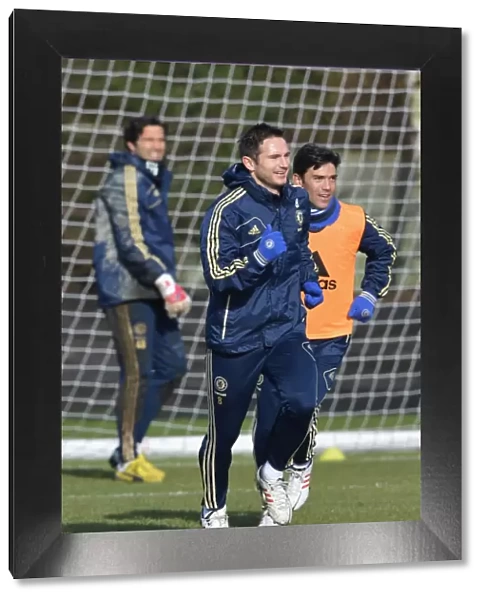 Frank Lampard Leading Training Session at Cobham: Chelsea Football Club, Barclays Premier League