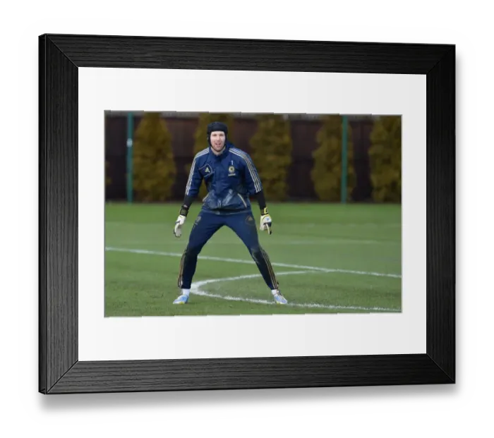 Framed Print : Chelsea FC: Petr Cech Training at Cobham Ground - Preparing for Premier League Battle Framed Print : Chelsea FC: Petr Cech Training at Cobham Ground - Preparing for Premier League Battle
