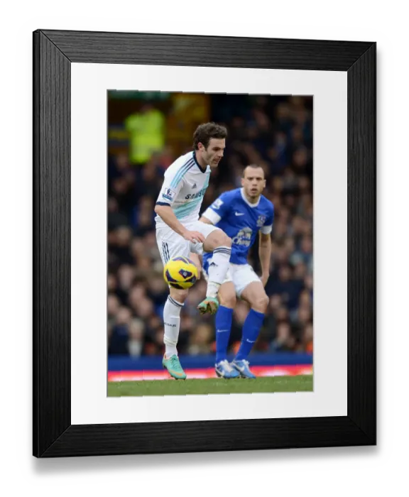 Framed Print : Juan Mata in Action: Everton vs. Chelsea, Premier League Rivalry at Goodison Park (30th December 2012)