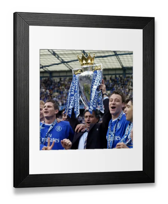 Framed Print : Jose Mourinho Lifts the Premier League Trophy: Chelsea's Historic Victory over Charlton Athletic (2004-2005) Framed Print : Jose Mourinho Lifts the Premier League Trophy: Chelsea's Historic Victory over Charlton Athletic (2004-2005)